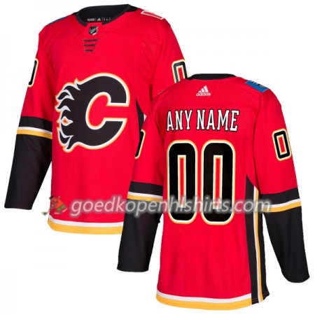 Calgary Flames Custom Adidas 2017-2018 Rood Authentic Shirt - Mannen